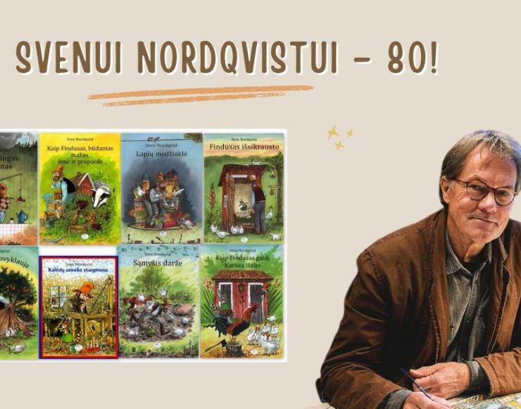 Švedų rašytojui ir iliustruotojui Svenui Nordqvistui – 80