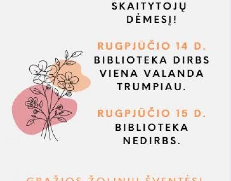 Atkreipiame skaitytojų dėmesį!