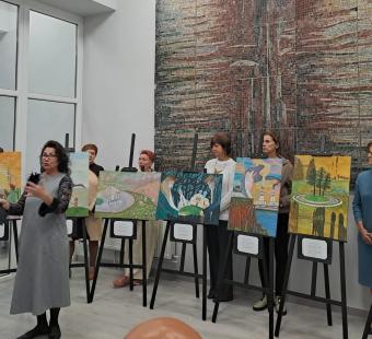 Susitikimas su parodos „Visagino miesto vaizdų integravimo į M. K. Čiurlionio paveikslus autorinės interpretacijos“ autoriais