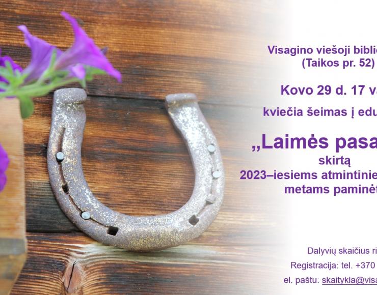 Kviečiame šeimas į edukaciją „Laimės pasaga“