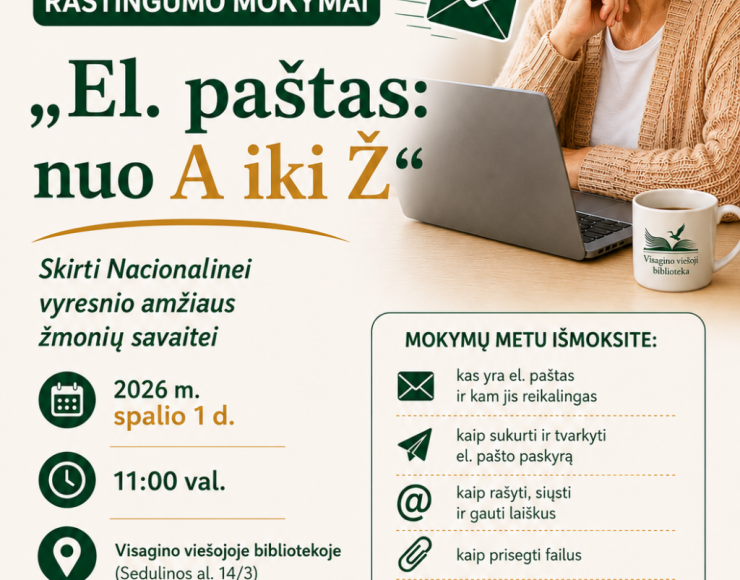 Kompiuterinio raštingumo mokymai „El. paštas: nuo A iki Ž“