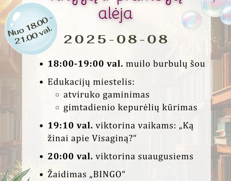 Kviečiame į renginį „Knygų alėja“